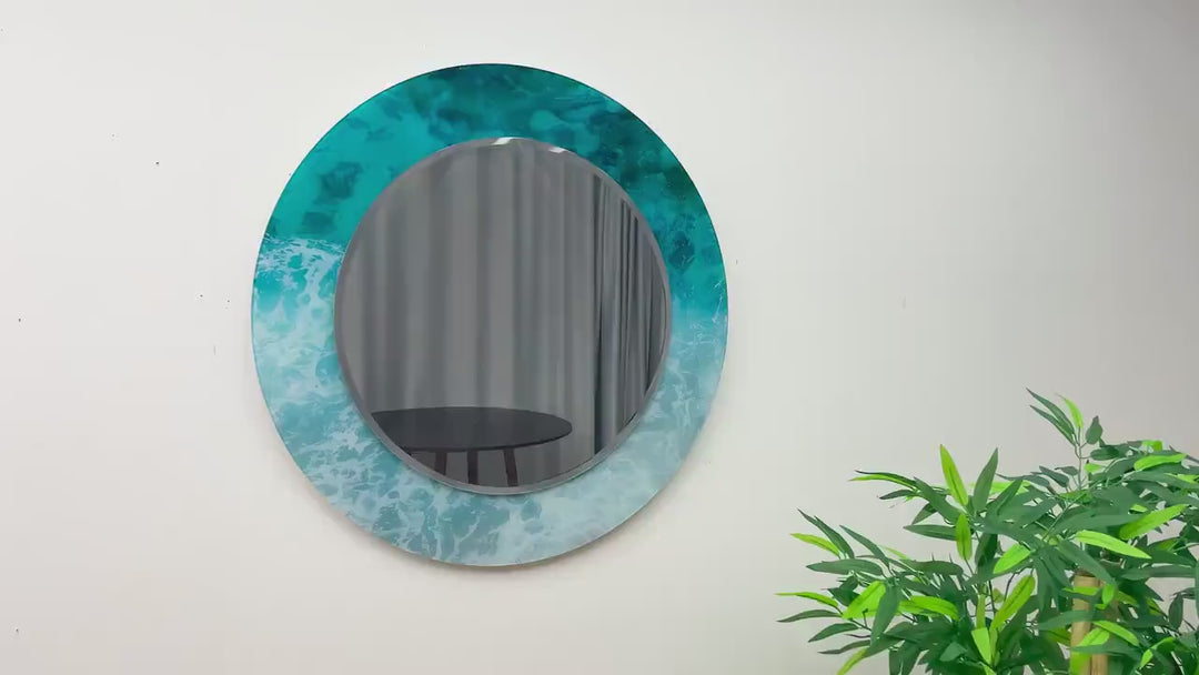 Waves Round Wall Mirror