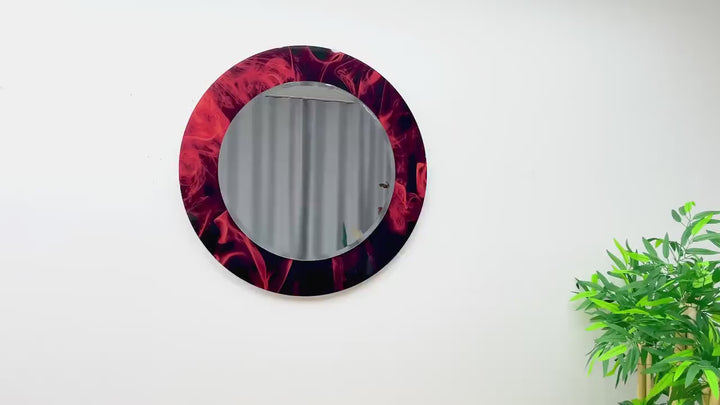 Red & Black Wall Mirror