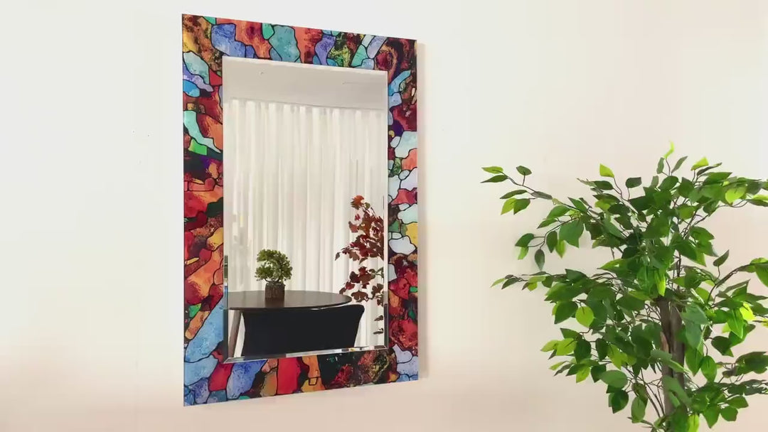 Colored Mosaic Stones Wall Mirror