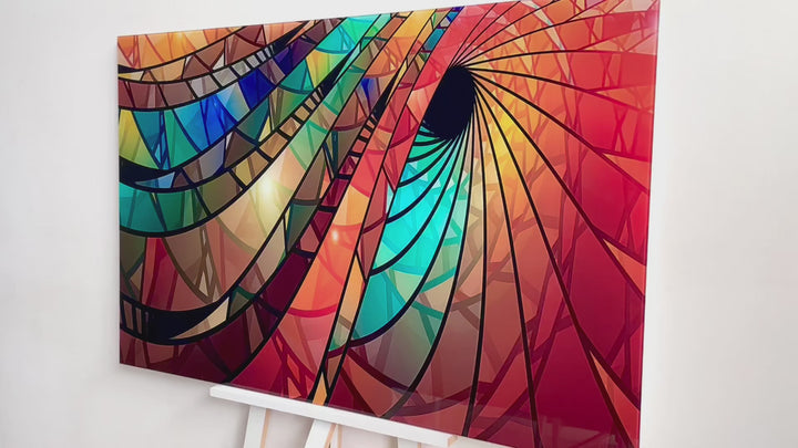 Colorful Spiral Stained Glass Wall Art