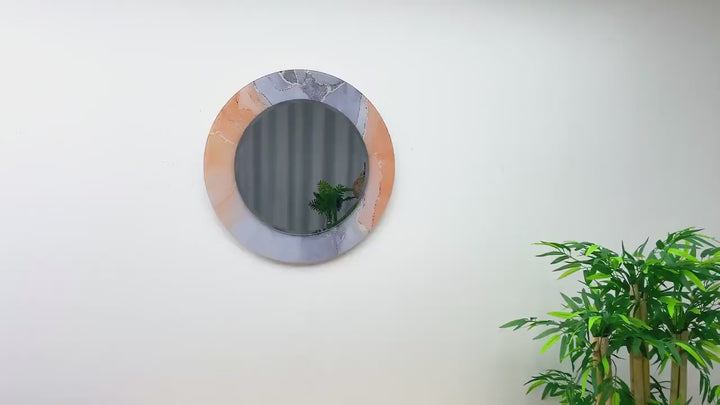 Marble Orange and Grey Wall Mirrors