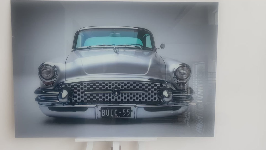 1955 Classic Buick Glass Wall Art