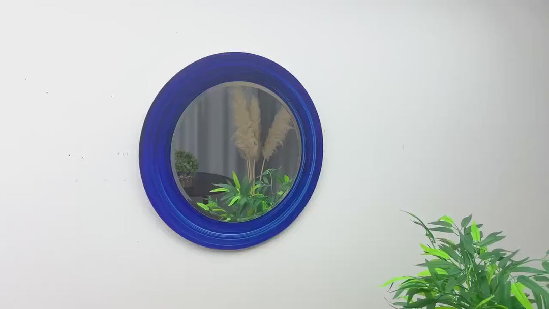 Blue Fraktal Wall Mirror