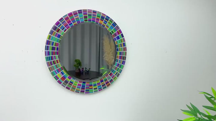 Stained 3D Colored Wall Mirror