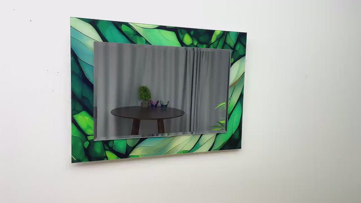 Stained Green Wall Mirror