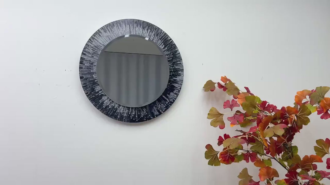 Silver and Black Splash Wall Mirror