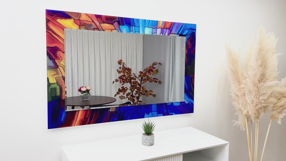 Colored Stained Stones Wall Mirror