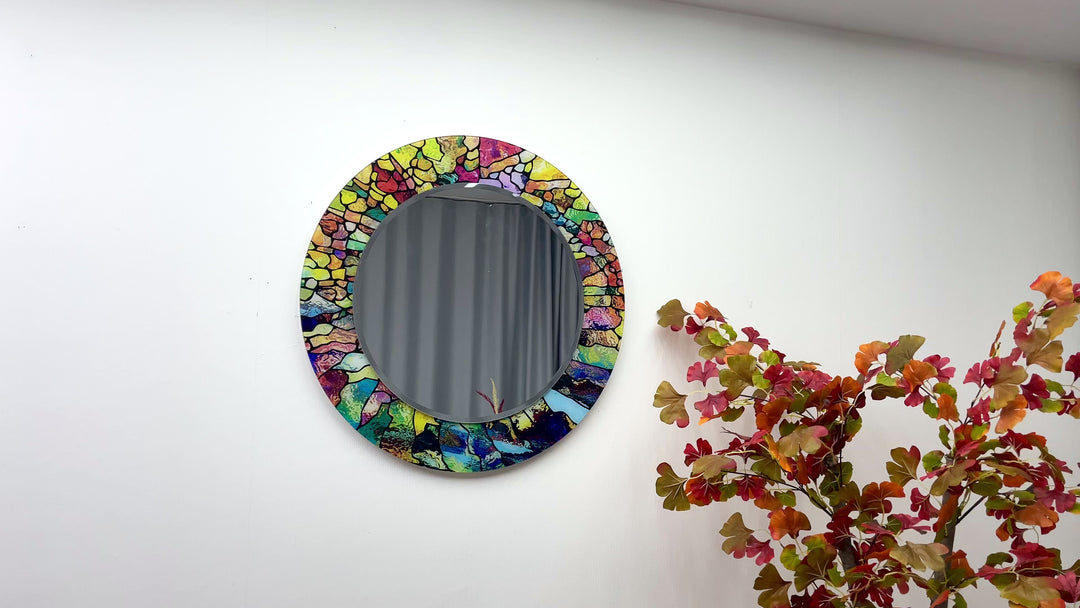 Stained Colorful Stones Wall Mirrors