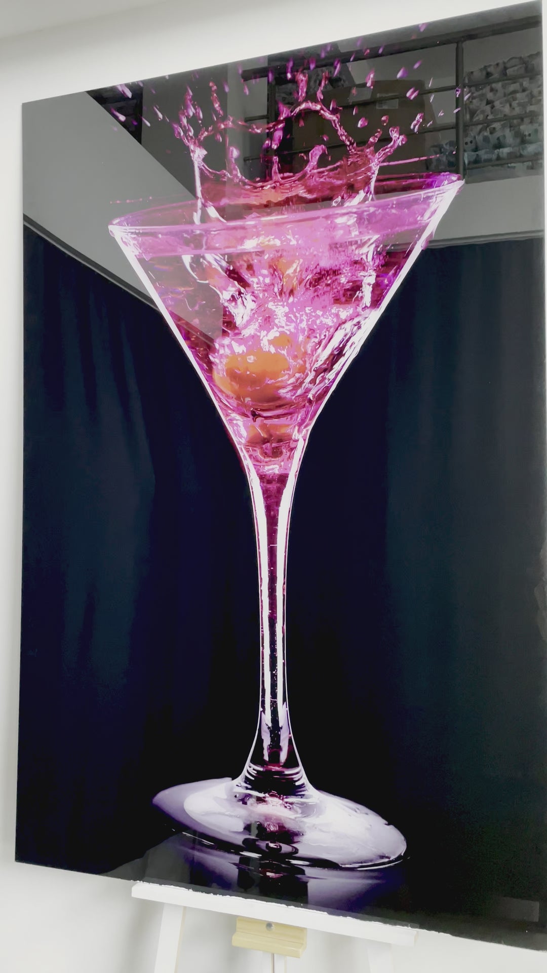 Alcoholic Cocktail Glass Wall Art, glass art painting, glass art for the Wall