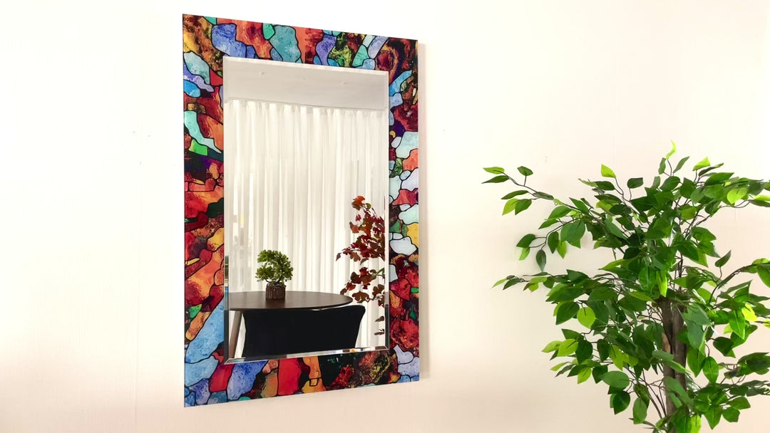 Stained Colorful Wall Mirror