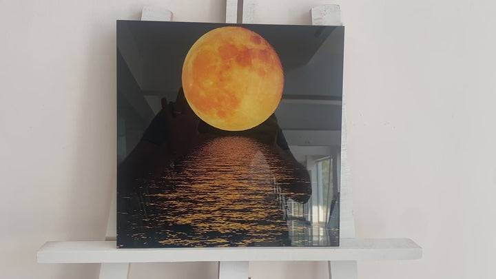 Moonlight Orange Glass Wall Art