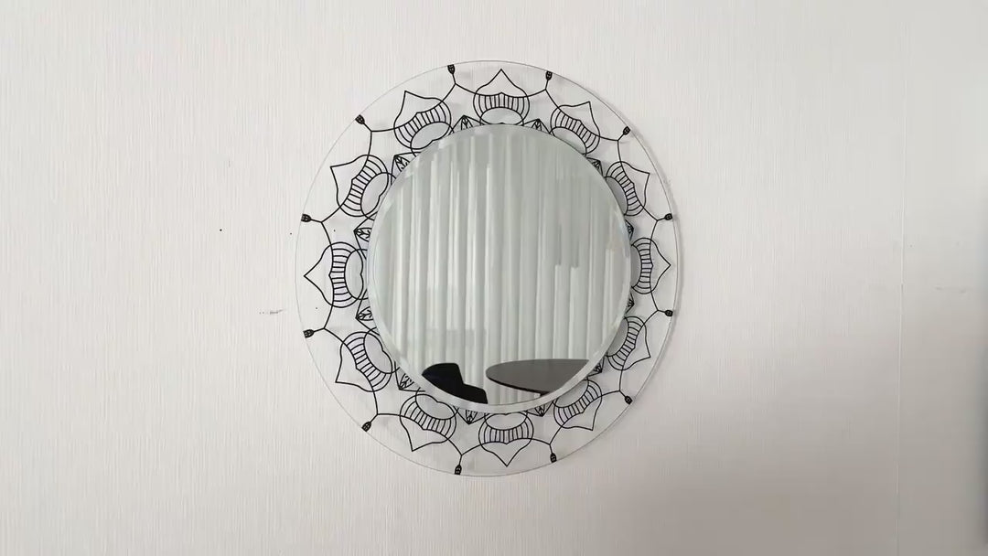 Transparent Black Round Wall Mirror