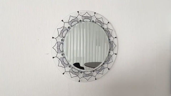 Transparent Black Round Wall Mirror