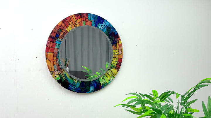 Colorful Mosaic Stones Wall Mirror