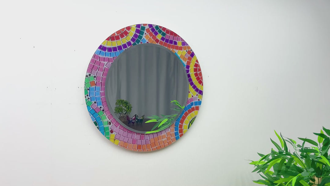 Colorful Mosaic Stones Wall Mirror