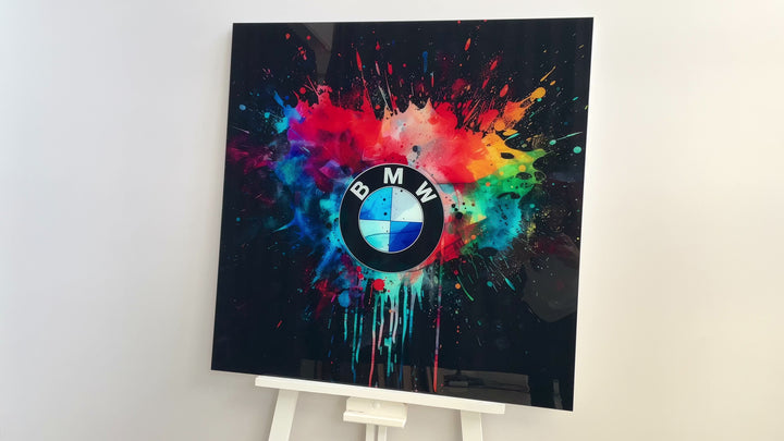 BMW Logo Glass Wall Art