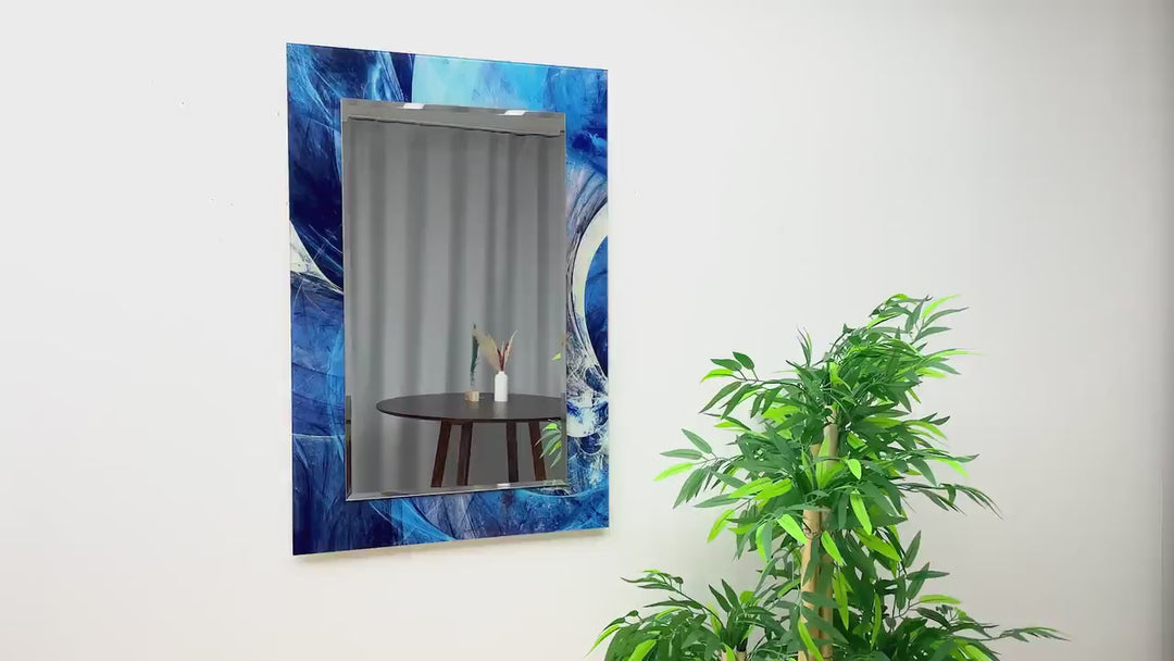 Light Blue Abstract Wall Mirrors