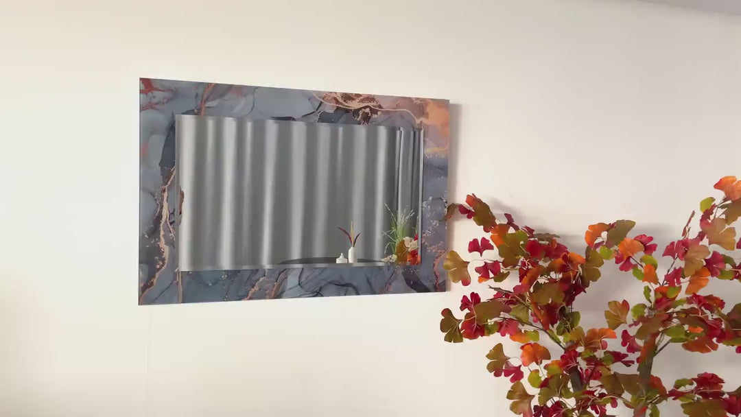 Bronze & Grey Marble Wall Mirror