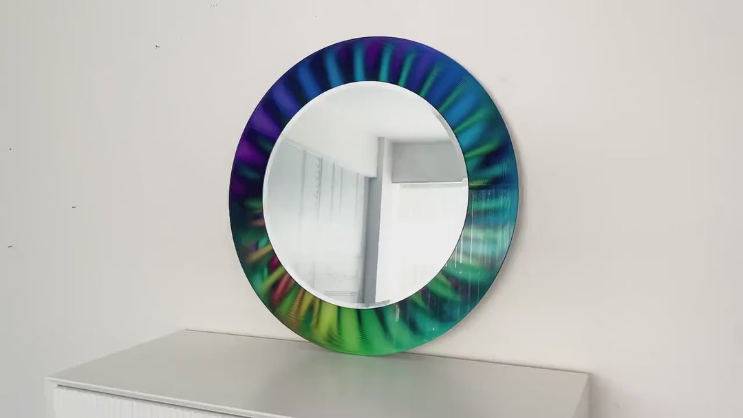 Rainbow Colors Abstract Wall Mirror