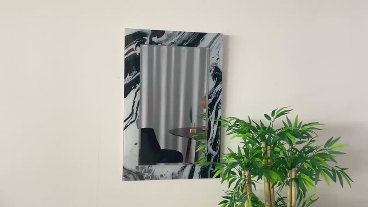 Black White Marble Wall Mirror