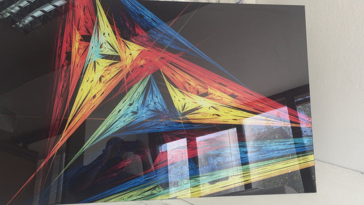 Abstract Triangles Glass Wall Art