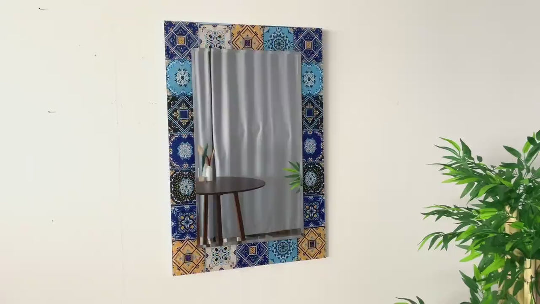 Mosaic Blue & Yellow Wall Mirror