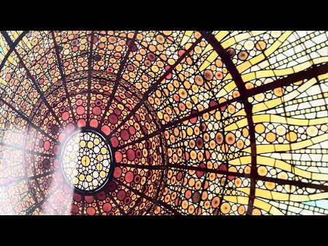 Skylight, Concert Hall, Palau de la Musica Catalana, Barcelona, Catalonia, Spain Stained glass wall art