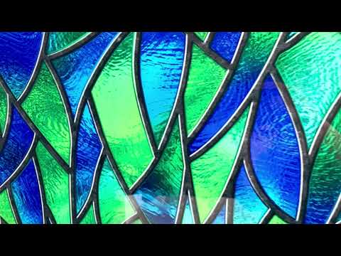 Green Stained Abstract Glass Wall Art