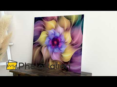 Fractal Colorful Flower Glass Wall Art