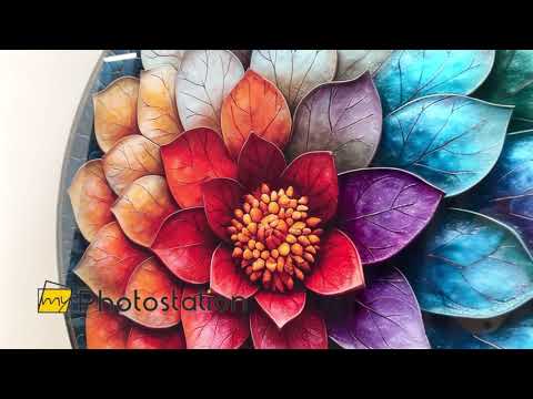 Colorful Floral Glass Wall Art