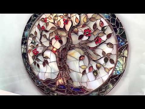 Tree of Life Circle Glass Wall Art