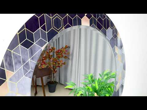 Grey Hexagon Wall Mirror