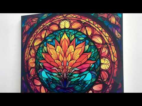 Lotus Stained Flower Glass Wall Art