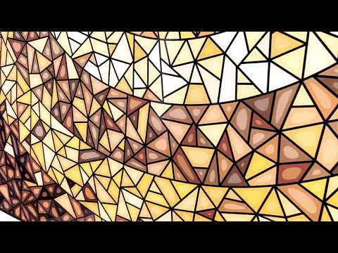 Golden Stained Mosaic Glass Printing Wall Art