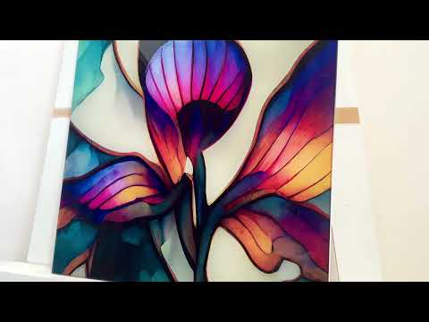 Vivid Stained Flower Glass Wall Art, stained glass wall art, stained glass wall decor