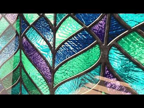 Blue and Green Abstract Glass Wall Art