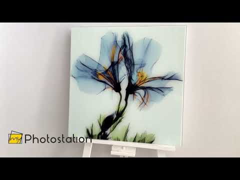 Albert Koetsier Blue Geranium Glass Wall Art