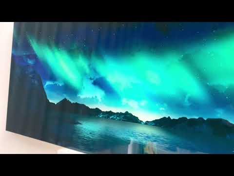 Northern Lights Aurora Borealis Glass Wall Art