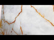 White Marble with Gold Details Glass Wall Art