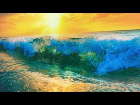 Sunrise Ocean Waves Glass Wall Art