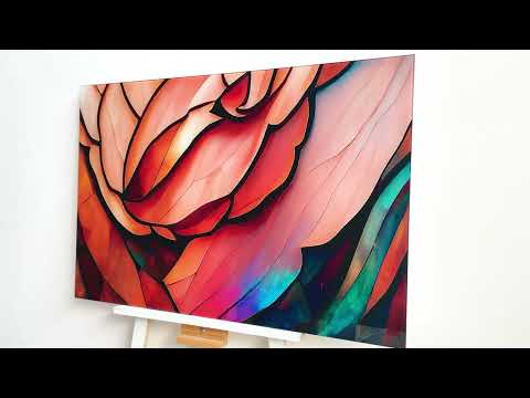 Stained Rose Glass Wall Art