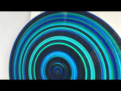 Blue and Green Round Glass Wall Art