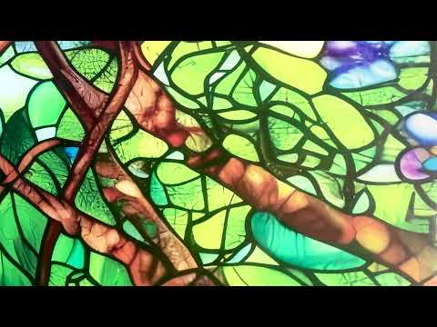 Stained Botanical Glass Wall Art