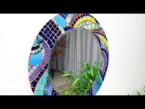 Colored Mosaic Stones Abstarct Wall Mirror