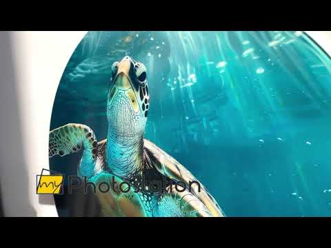 Sea Turtle Underwater Glass Wall Art