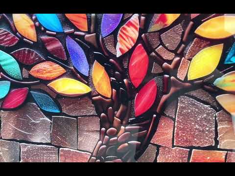 Mosaic Tree of Life Brown Glass Wall Art