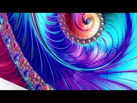 Bright Rainbow Spiral Fractal Glass Wall Art