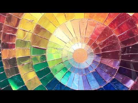 Colored Circle With Rainbow Glass Wall Art