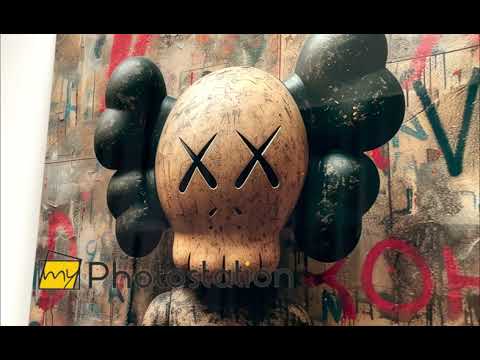 Kaws Brown Glass Wall Art