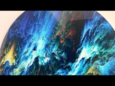 Cosmic Storm Abstract Glass Wall Art